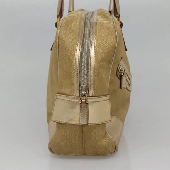 GUCCI GG Canvas Hand Bag Gold Tone 002 1115 Auth ti3284 - Picture 6 of 16